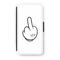 Middle finger white: iPhone 7 Plus Flip Hoesje