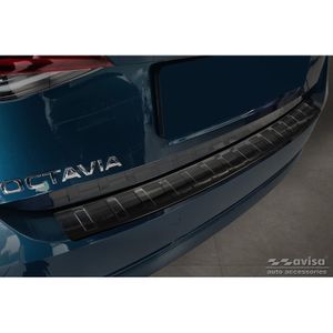 Zwart RVS Bumper beschermer passend voor Skoda Octavia IV Liftback 2020- 'Ribs' AV245251