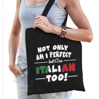 Not only perfect Italian / Italie cadeau tas zwart voor dames - thumbnail