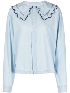 Maison Labiche chemise brodée à col oversize - Bleu