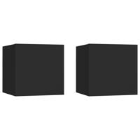 Nachtkastjes 2 st 30,5x30x30 cm spaanplaat zwart - thumbnail