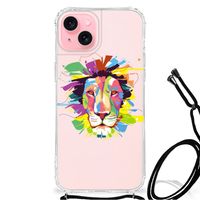 iPhone 15 Plus Stevig Bumper Hoesje Lion Color