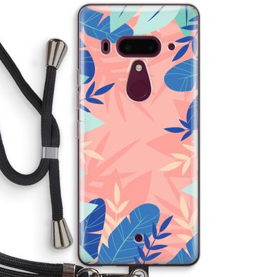 Tropisch: HTC U12+ Transparant Hoesje met koord