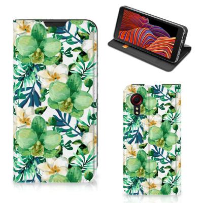 Samsung Galaxy Xcover 5 Smart Cover Orchidee Groen Samsung Galaxy Xcover 5 Smart Cover Orchidee Groen