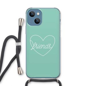 Friends heart pastel: iPhone 13 Transparant Hoesje met koord