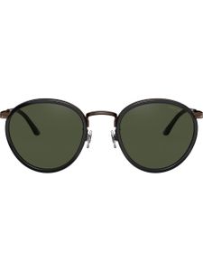 Giorgio Armani lunettes de soleil teintées à monture ronde - Noir