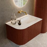Badmeubel Mondiaz Kurve-Dlux | 75 cm cm | Meubelkleur Ruby | Wastafelkleur Ostra | Solid surface | Wasbak rechter zijde spoelbak | Zonder kraangat(en) Badmeubel Mondiaz Kurve-Dlux | 75 cm cm | Meubelkleur Ruby | Wastafelkleur Ostra | Solid surface | Wasbak rechter zijde spoelbak | Zonder kraangat(en)