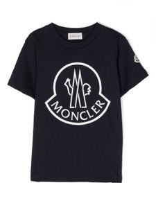 Moncler Enfant t-shirt en coton à logo imprimé - Bleu