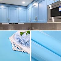 Pearlescent creatieve PVC bakstenen decoratie meubels behang stickers slaapkamer woonkamer muur waterdicht behang roll grootte: 60x500cm (blauw)