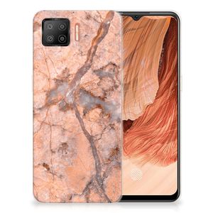 OPPO A73 4G TPU Siliconen Hoesje Marmer Oranje