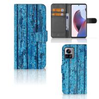 Motorola Edge 30 Ultra | Book Style Case | Wood Blue