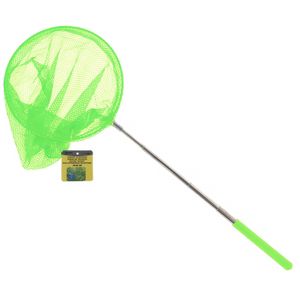 Telescopisch visnet/schepnet - groen - metaal - 38 tot 86 cm - uitschuifbaar   -