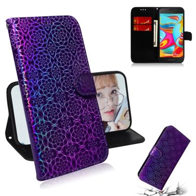 Voor Galaxy a2 core effen kleur kleurrijke magnetische Buckle horizontale Flip PU lederen draagtas met houder & kaartsleuven & portemonnee & Lanyard (