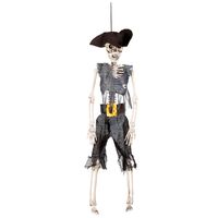 Hangende horror decoratie skelet 40 cm piraat - thumbnail