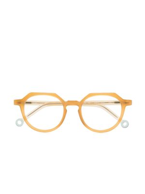 Kaleos lunettes de vue Tyler 003 à monture ronde - Marron
