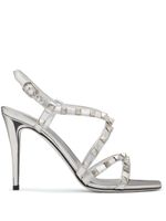 Valentino Garavani sandales Rockstud 100 mm - Argent