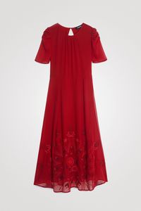 Midi-jurk met rugdecolleté - RED - S
