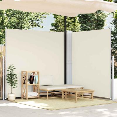 Windscherm uittrekbaar 200x600 cm crèmekleurig