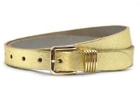 Take It Leren Riem 2.5 cm Metallic Goud
