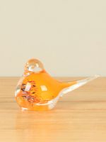 Glazen vogeltje oranje, 7 cm