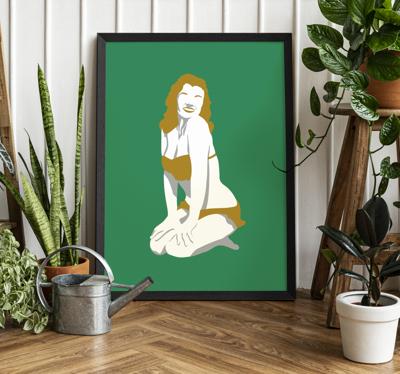 Pin-up van een filmster uit de jaren 50 alle posters