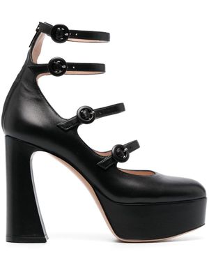 Gianvito Rossi escarpins en cuir à bout en amande 130 mm - Noir
