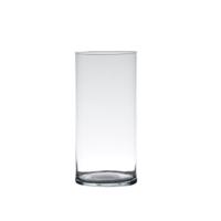 Hakbijl Glass Vaas - cilinder - glas - helder - 30 x 12 cm - bloemenvaas