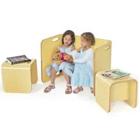 3-Delige Kindertafelstoelen Set Kinderzitgroep Houten Kindermeubels voor Thuis School Kleuterschool Naturel