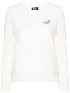 A.P.C. sweat à logo brodé - Blanc