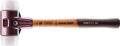 Halder Kunststofhamer | lengte 405 mm hoofd-d. 60 mm | middelhard hout | superplastic wit | 1 stuk - 3007.060 3007.060