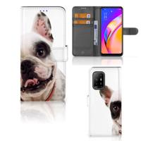 OPPO Reno5 Z | A94 5G | Telefoonhoesje | Met pasjeshouder | Franse Bulldog OPPO Reno5 Z | A94 5G | Telefoonhoesje | Met pasjeshouder | Franse Bulldog