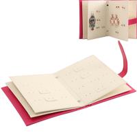Boekvorm creatieve draagbare oor Stud Oorbellen display rack sieraden opbergdoos (Rose rood)