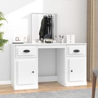 Kaptafel met spiegel 130x50x132,5 cm wit