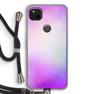 Clouds pastel: Pixel 4a Transparant Hoesje met koord
