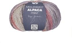 Lana Grossa Meilenweit 100 Alpaca Print 2105 Hell-/Dunkelgrau/Ecru/Anthrazit/Hellrot/Beere/Taupe