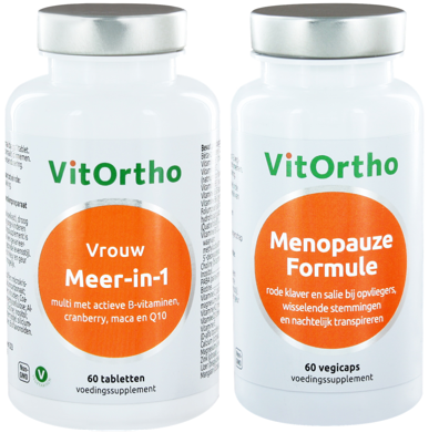 VitOrtho Meer-in-1 Vrouw Tabletten + Menopauze Formule Capsules