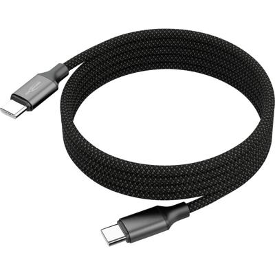 Ansmann USB-C-kabel USB-C stekker 1.2 m Zwart Textielmantel 1700-0186