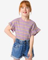 HEMA Kinder T-shirt Met Ribbels Paars (paars) - thumbnail