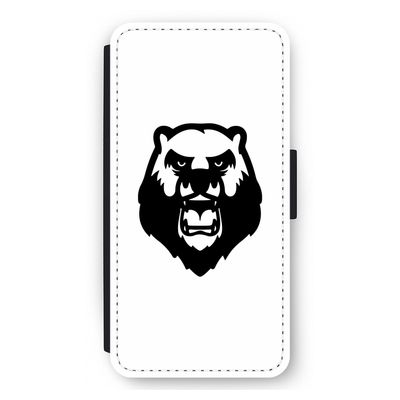 Angry Bear (white): iPhone 12 Pro Max Flip Hoesje