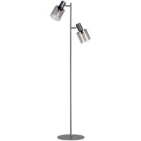 ETH Glazen vloerlampSledge Glass 2-lichts zwart met smoke glas - 05-VL8177-3036 ETH Glazen vloerlampSledge Glass 2-lichts zwart met smoke glas - 05-VL8177-3036