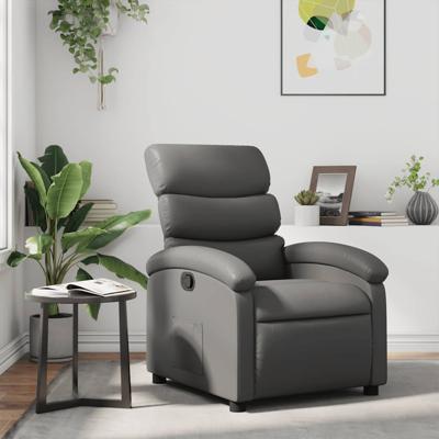 Fauteuil verstelbaar kunstleer grijs