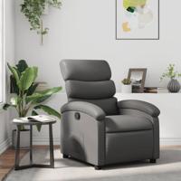 Fauteuil verstelbaar kunstleer grijs