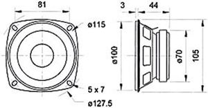 Visaton FR 10 - 8 Ohm 4 inch 10.16 cm Breedband-luidspreker 30 W 8 Ω Inbouwluidspreker