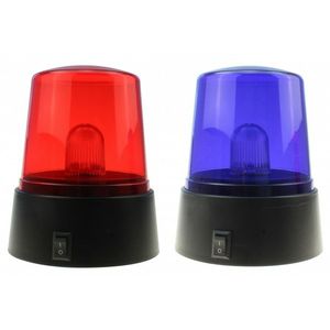 2x Zwaailampen met rood en blauw LED licht