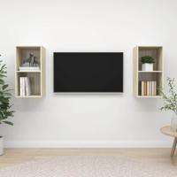 Tv-wandmeubelen 2 st spaanplaat sonoma eikenkleurig