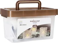 LED theelicht Ambiance Light LED 24st met timer Ø 3,8cm wit