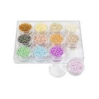 Creativ Company Rocailles ronde glazen kralen 3 mm pastelkleuren, 12x17 gram