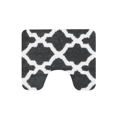 Dutch House toulon toiletmat 60x50 cm antraciet/wit