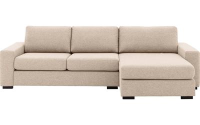 Goossens Hoekbank Lucca Met Chaise Longue wit, stof, 2,5-zits, stijlvol landelijk met chaise longue rechts