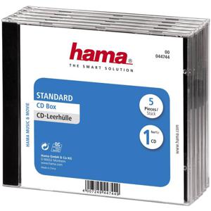 Hama 00044744 CD-hoes 1 CD/DVD/Blu-Ray Transparant, Zwart Polystereen 5 stuk(s)